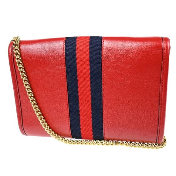 Authentic Gucci Navy Red Rhinestone Chain Shoulder Bag - Picture 2 of 7